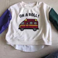 消防車/救急車 スパンコールトレーナー 110サイズ