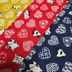 SALE☆和柄　猫柄　ネコちゃん　猫に小判シーチング生地はぎれセット