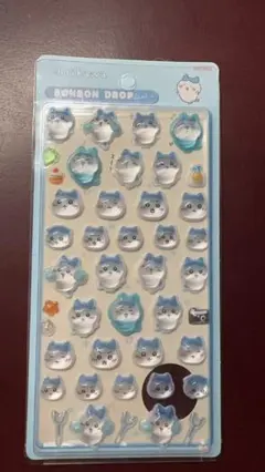 ハチワレ　キラキラ３D可愛いシール 40枚セット