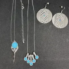 ターコイズ シルバーアクセサリー ネックレス　まとめ売り　ピアス　シルバー