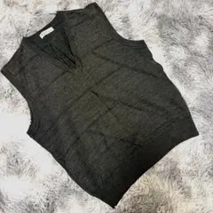 Arnold Palmer（L）ニットベスト Vネック ダークグレー シンプル