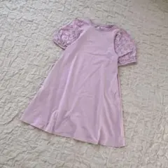 キッズ　ワンピース　UNIQLO ユニクロ　半袖　紫　ピンク　130