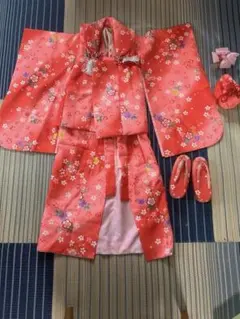 美品♡七五三 着物セット 花柄 ピンク
