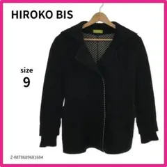 ＋RICO HIROKO BIS コート ジャケット アウター ウール 黒 9