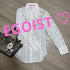 EGOIST ホワイト レース シースルー白長袖シャツ♡羽織♡