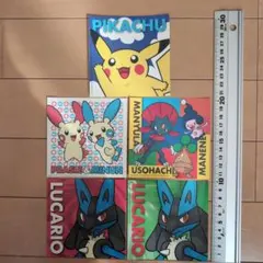 2005年★ポケモン大きめシール5枚セット（平成レトロ）