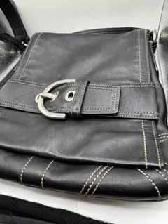 極美品 COACH コーチ ショルダーバッグ 8A07 レディース レザー 黒