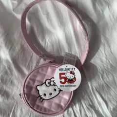 ハローキティ ピンクキルトチェーンバッグ50周年記念品