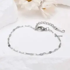 ブレスレット ペタルチェーン サージカルステンレス シルバー 新品 オシャレ