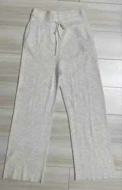 ユニクロ　ウォッシャブルニットリブパンツ　natural XL