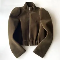 DRIES VAN NOTEN ベロア パフスリーブ ジップジャケット ブルゾンのサムネイル