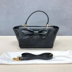 VALENTINO REDY リボン付き黒ショルダーバッグa - メルカリ