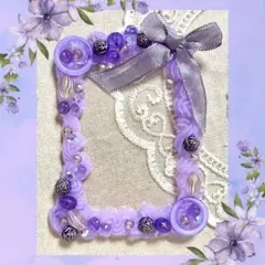 紫リボンサークルパーツホイップデコカードケース A7 トレカケース 紫 トレカ