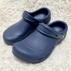【crocs】美品 クロックス ビストロ M10/W12 サンダル ネイビー
