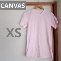 海外古着【CANVAS 】　ピンク Tシャツ XSサイズ シンプル　カジュアル