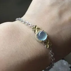 本翡翠、特選、クリスタル種シルバー925ブレスレット