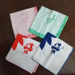 柄ガーゼハンカチ　4枚まとめ売り
