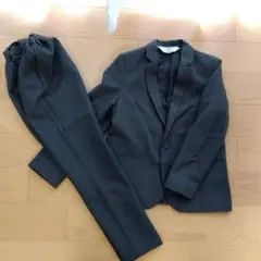 H&Mダークグレー スーツ シングルボタン アジャスター付き