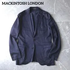 マッキントッシュロンドン テーラードジャケット 40 紺 麻混 背抜き 6ポケ