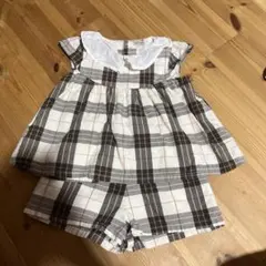 petit mainプティマイン80チェック柄セットアップチュニックパンツ