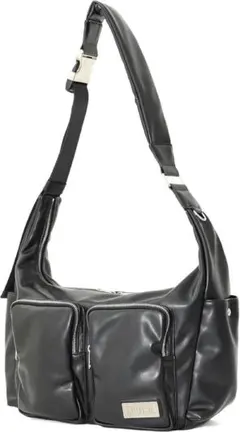 X-girl FAUX LEATHER MESSENGER BAG BLACKのサムネイル