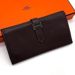 エルメス ベアン デュプリ 三つ折り財布　ブラック シェーブル　黒　長財布のサムネイル