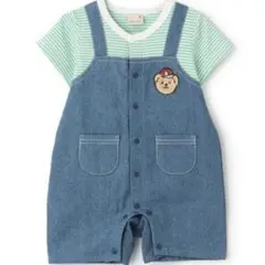 petit mainプティマイン サロペ風半袖カバーオール80cm サロペットのサムネイル