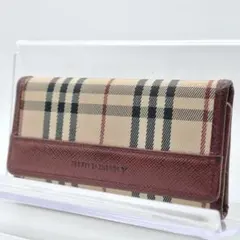 Ð*様 バーバリー　5連　キーケース 　ノバチェック柄　本体・ベージュ　革・ボル