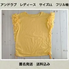 アンドラブ　＆LOVE　サイズLL　黄色　フリル袖ドロストカットソー　匿名送料込