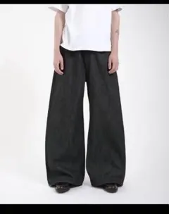 即完売品menes メネス リジットデニム ダークデニム ワイドフィッ