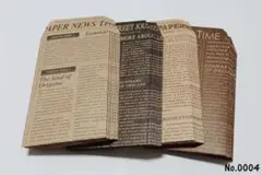 No.0004【お買い得】ポチ袋 36枚 英字新聞クラフト ミニ封筒ハンドメイド