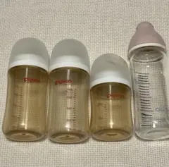 Pigeon 哺乳瓶 3本+chuchu　ガラス　4セット 乳首なし