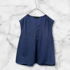 美品】UNITED ARROWS バンドカラーフレンチスリーブギャザーブラウス 