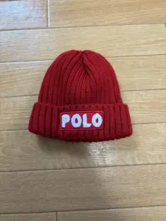 POLO ニット帽 レッド