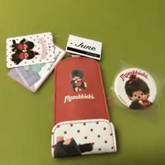 モンチッチ リール付キーケースと 缶バッジセット