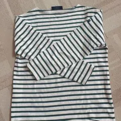 SAINT JAMES 長袖 Tシャツ ホワイト/グリーン