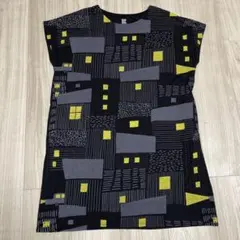 グラニフ 総柄ワンピース チュニック Lady F フレンチスリーブ 幾何学柄のサムネイル