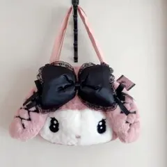 マイメロ サンリオ 真夜中のメロクロ フェイス形トートバッグ