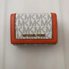 MICHAEL KORS 三つ折り財布 ホワイト/オレンジ