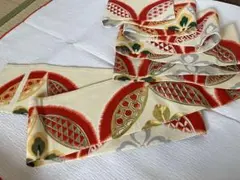 半幅帯　金駒刺繍　アンティーク帯リメイク　アンティーク好きに　七宝紋