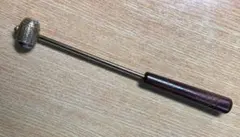 マッサージハンマー　骨ハンマー　ボーンマレット　真鍮製　肩たたき棒　当時物