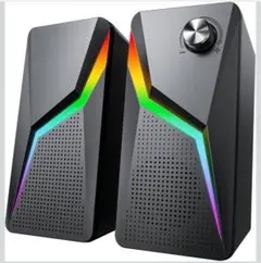 PC ゲーミングスピーカー 有線 RGBライト　ステレオ　PCスピーカー