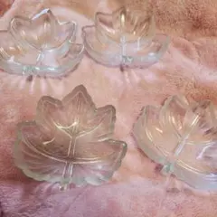 【値下げしました】昭和レトロ ガラス小皿セット