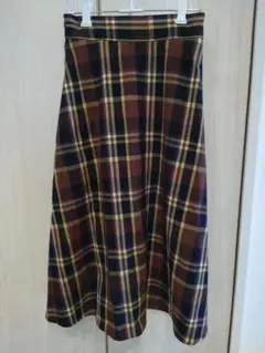 GU チェック柄 ロングスカート S