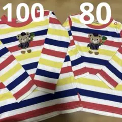 moimoi ミッキー ミニー ボーダー Tシャツ 親子ペアセット - メルカリ