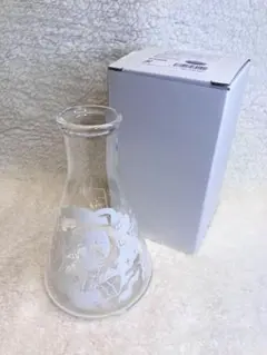 昔の硝子醤油差しクリア昭和レトロ醤油さし和ガラス瓶草花彫り模様 