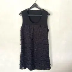 【& Love】黒レースワンピース　レースチュニック