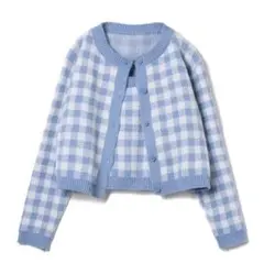 GRL チェック柄ショート丈カーディガンXキャミソールニットアンサンブル