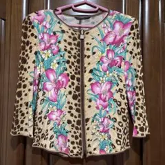 GITALY ヒョウ柄 花柄 ジップアップカーディガンのサムネイル