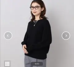 洗える　シルク＆カシミヤ混 ボートネックニット　アンタイトル　2 M　ブラック